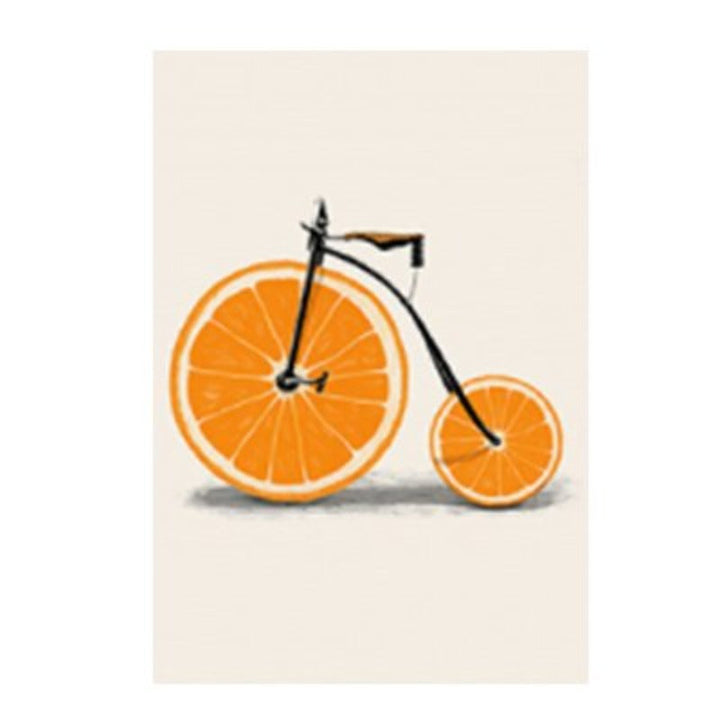 Minimalistische Mode Fruit Fiets - Canvas Wandkunst Print