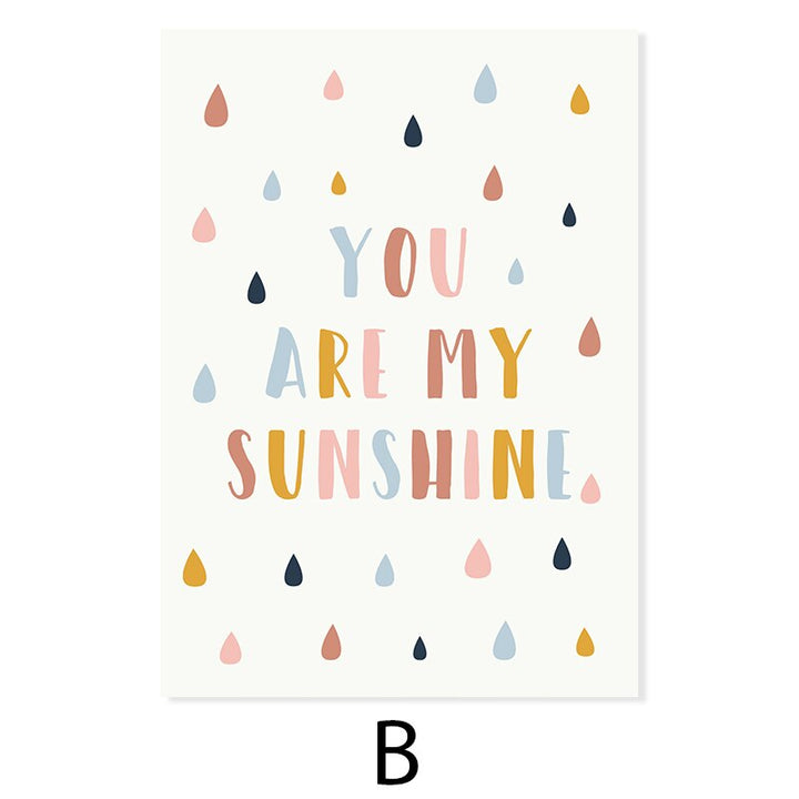 Happy Color You Are My Sunshine Kinderkamer - Canvas Muurkunst Print