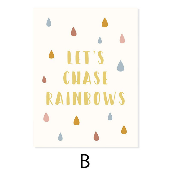 Laten we regenbogen jagen Kinderen - canvas wandkunst druk