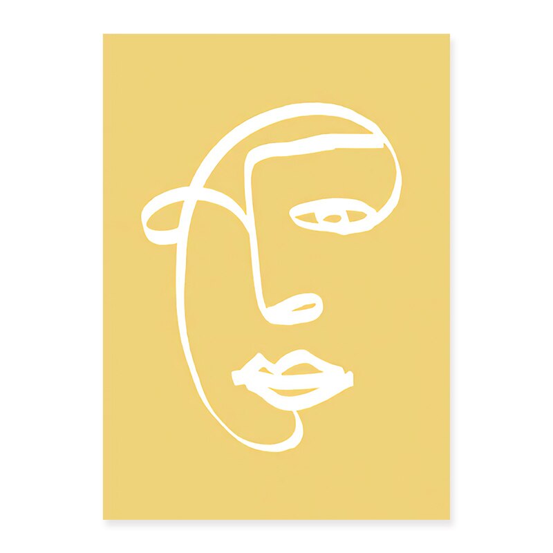 Trendy Abstract Gele Grafische Ontwerpen - Canvas Wanddecoratie Print