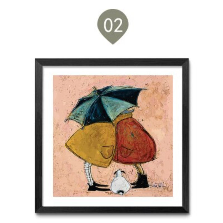 Vintage Noordse Abstracte Landschap - Canva Muur Kunst Print