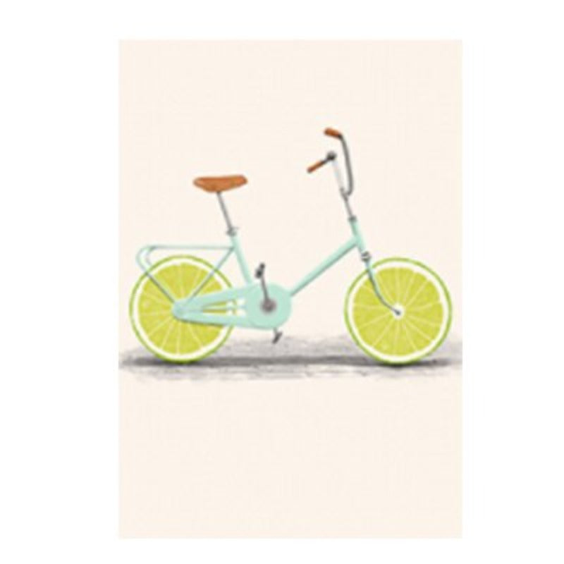 Minimalistische Mode Fruit Fiets - Canvas Wandkunst Print