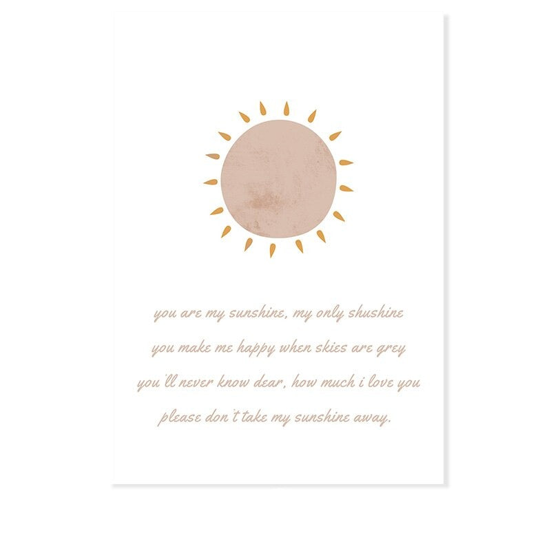 Sweet Child Of Mine Zon En Regenboog Babykamer - Canvas Muurkunst Print