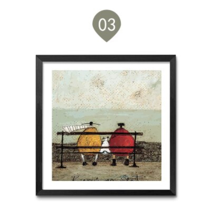 Vintage Noordse Abstracte Landschap - Canva Muur Kunst Print