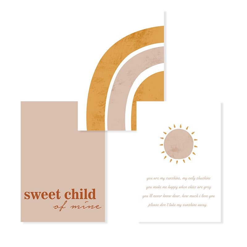 Sweet Child Of Mine Zon En Regenboog Babykamer - Canvas Muurkunst Print
