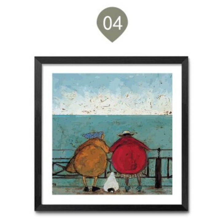 Vintage Noordse Abstracte Landschap - Canva Muur Kunst Print