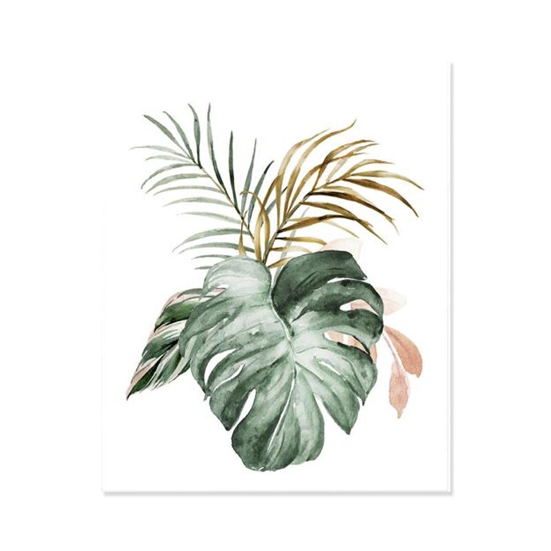 Tropische Botanische Groene Bladeren - Canvas Muurdecoratie Print