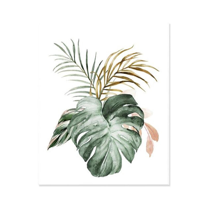 Tropische Botanische Groene Bladeren - Canvas Muurdecoratie Print