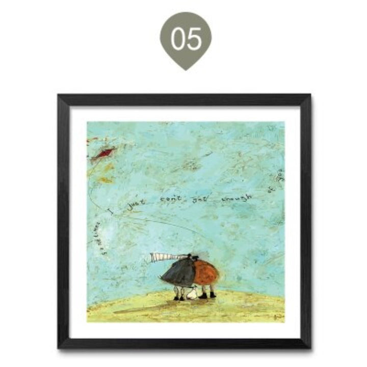 Vintage Noordse Abstracte Landschap - Canva Muur Kunst Print