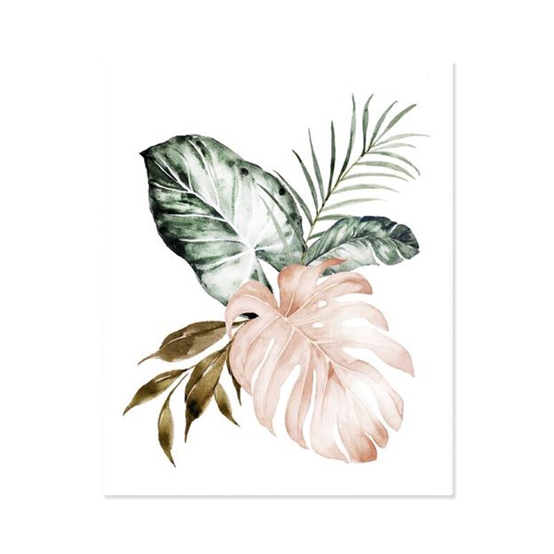 Tropische Botanische Groene Bladeren - Canvas Muurdecoratie Print