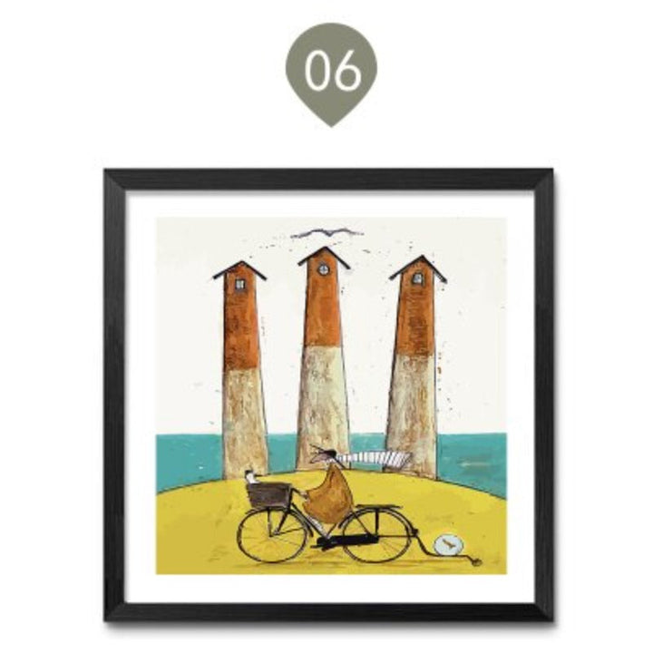 Vintage Noordse Abstracte Landschap - Canva Muur Kunst Print