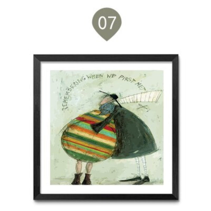 Vintage Noordse Abstracte Landschap - Canva Muur Kunst Print