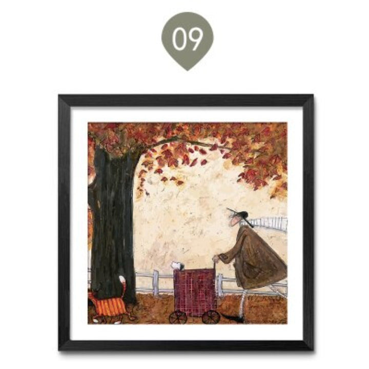 Vintage Noordse Abstracte Landschap - Canva Muur Kunst Print
