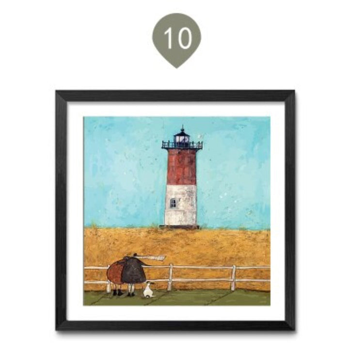 Vintage Noordse Abstracte Landschap - Canva Muur Kunst Print
