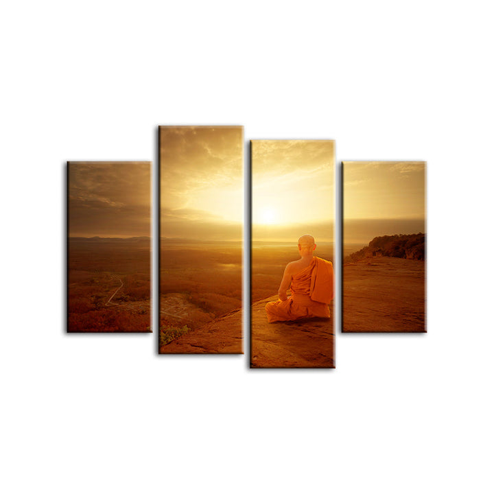 Warm Morning 4 stuk - Canvas wandkunst schilderij